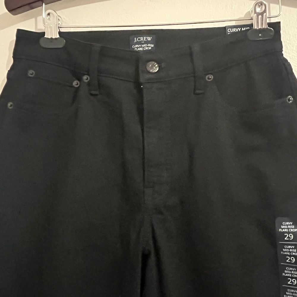 J Crew Curvy Mid-Rise Flare Crop Black Jeans size 29 - Picture 5 of 9